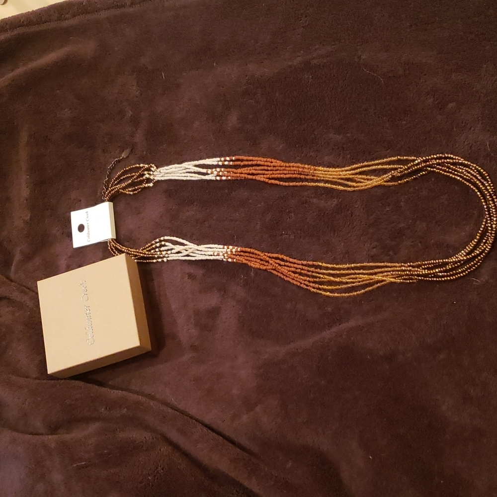 NWT, Coldwater Creek, Multi Strand Beaded necklace, earthy tones